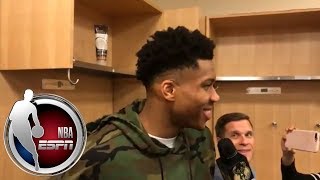 Giannis Antetokounmpo on that ridiculous dunk over Tim Hardaway Jr. | NBA on ESPN