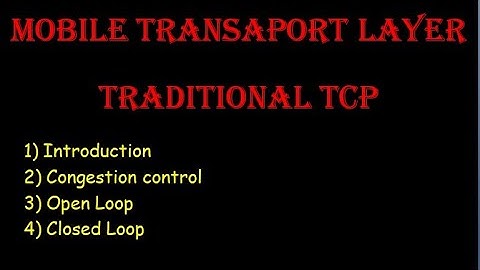 Traditional TCP - Congestion Control in Tamil