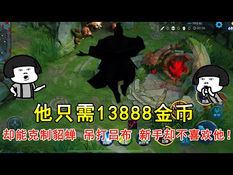 王者荣耀：他只需13888金币，却能克制貂蝉，吊打吕布，新手却不喜欢他！