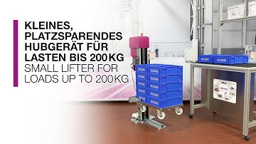 BLOKSMA • platzsparendes Hubgerät G8 für Lasten bis 200kg • small lifter G8 for loads up to 200kg
