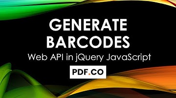 How to Generate Barcode (Jquery) in JavaScript using PDF.co Web API
