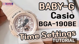How to set time on Casio Baby-G | BGA-190BE-4 digital analog watch / Tutorial