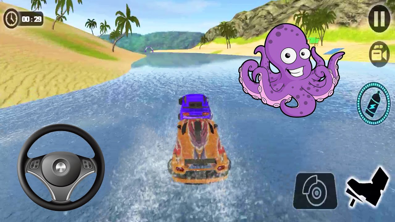 Floating Water Car Driving - Floating Beach Drive Simulator - Android GamePlay