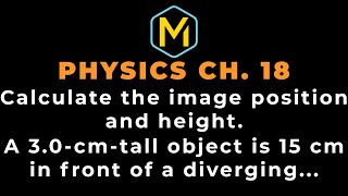 18.50 Mastering Physics Solution-"Calculate the image position and height:A 3.0-cm-tall object is 15