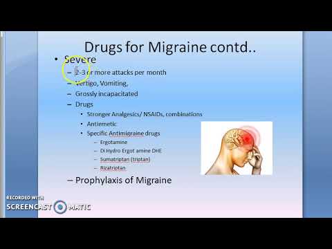 Pharmacology 177 a Migraine types throbbing headache treatment severe prophylaxis prevention