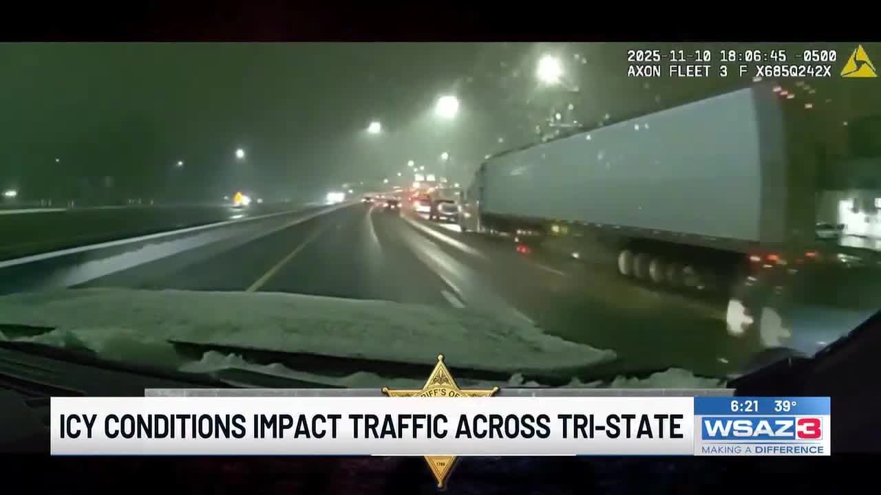 Icy conditions impact travel across Tri-State - YouTube