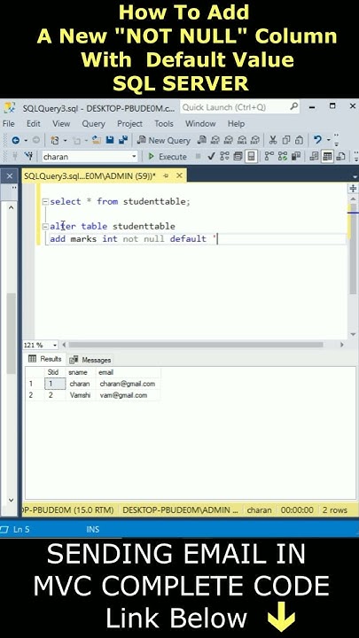 Add Create A Column With Not Null And Default Value SQL Server ssms ...