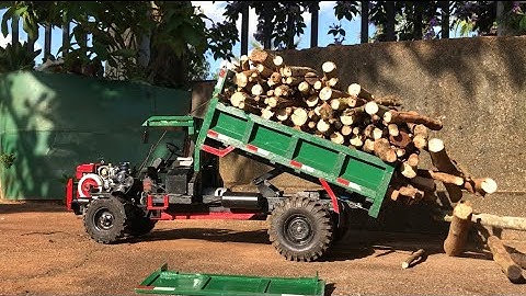 [RC TRUCK] Xe Công Nông Đông Xuân Mini Chở Gỗ Cà Phê Lên Dốc Đổ Ben_Dump Truck