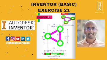 Inventor Basic Exercise 21 | Mechanical Engineering | CAD | For Beginners | BK Engineering