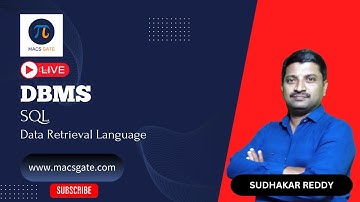 19 SQL-DRL| DBMS |  GATE CS &DA| Sudhakar Reddy Sir (AIR 200 - GATE 24 DA) |MACSGATE