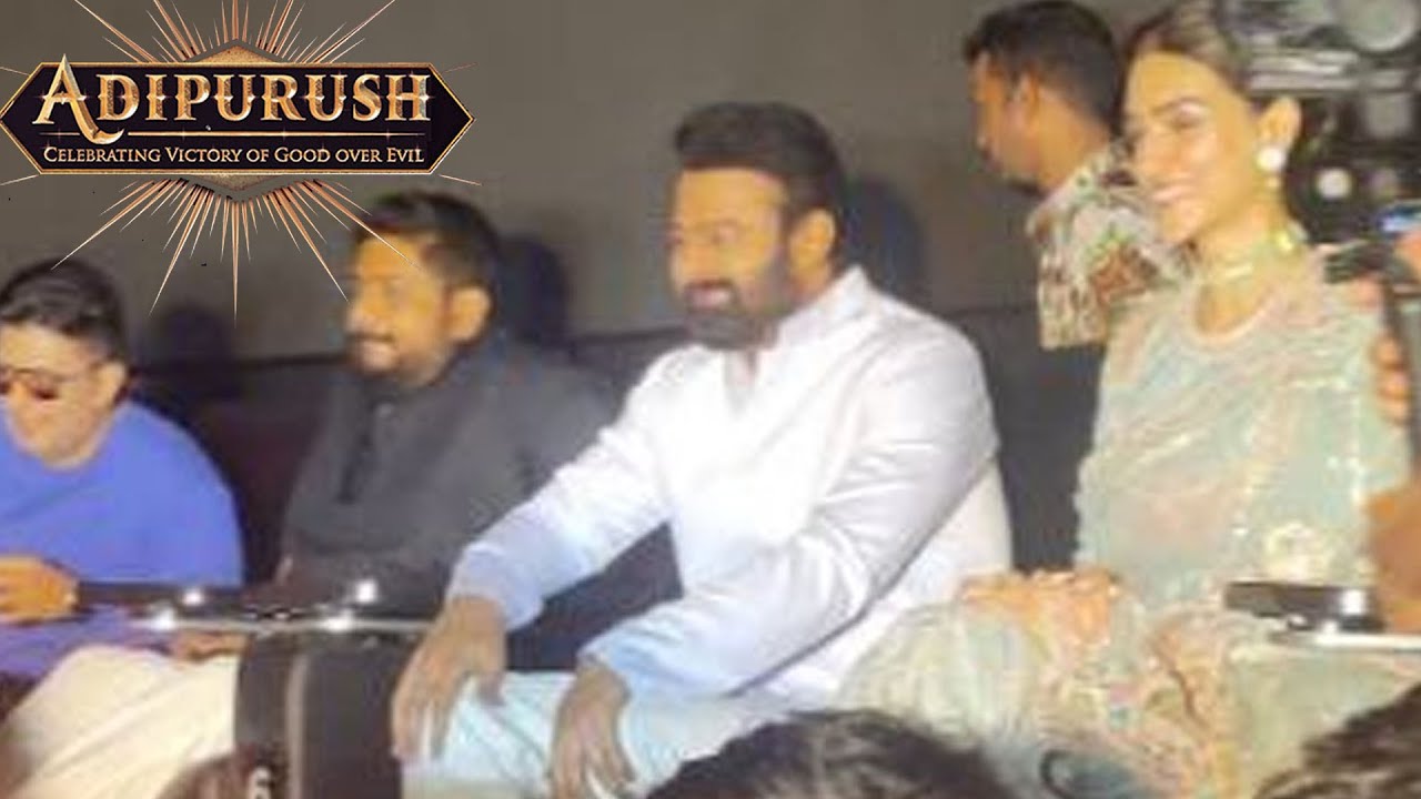 Prabhas and Kriti Sanon Watching Adipurush Trailer With Fans at AMB | Tolly Talkies