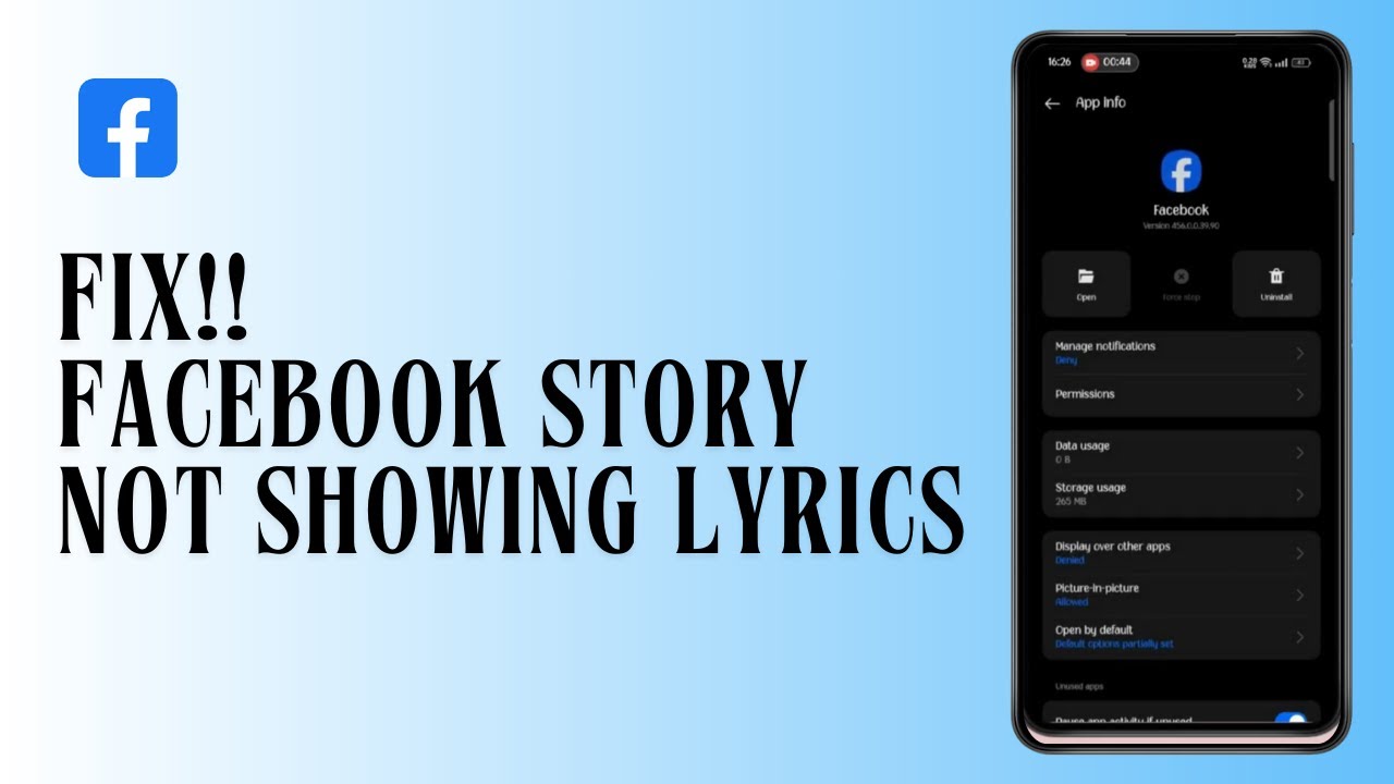 How To Fix Facebook Story Not Showing Lyrics - YouTube