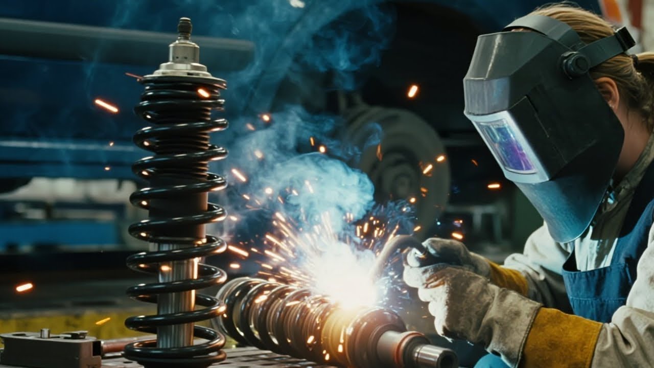 天才少女測試避震器，下一秒全部焊死，不料竟直接爆彈簧【小阿蘭修車】