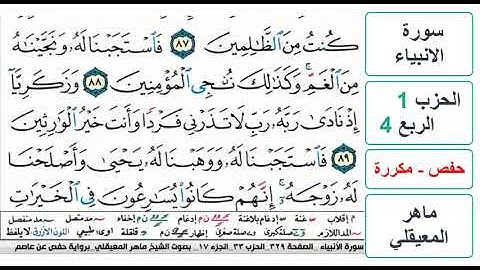 سورة الانبياء - الحزب 1 - الربع 4 والاخير - حفص - ماهر المعيقلي - مكررة