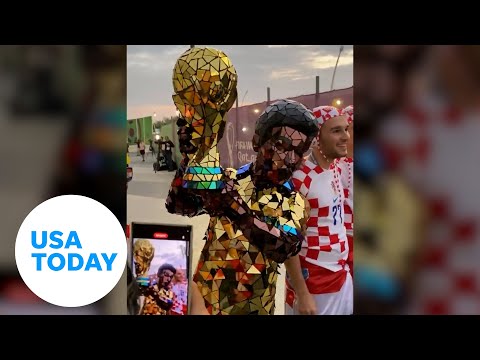 Brazil fan wears dazzling costume made out of mirrors at the Wold Cup | USA TODAY