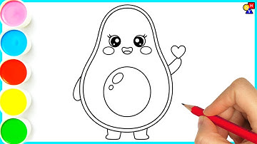 Avocado Drawing | Easy Fruit Drawing for Beginners | Drawing Step by Step |