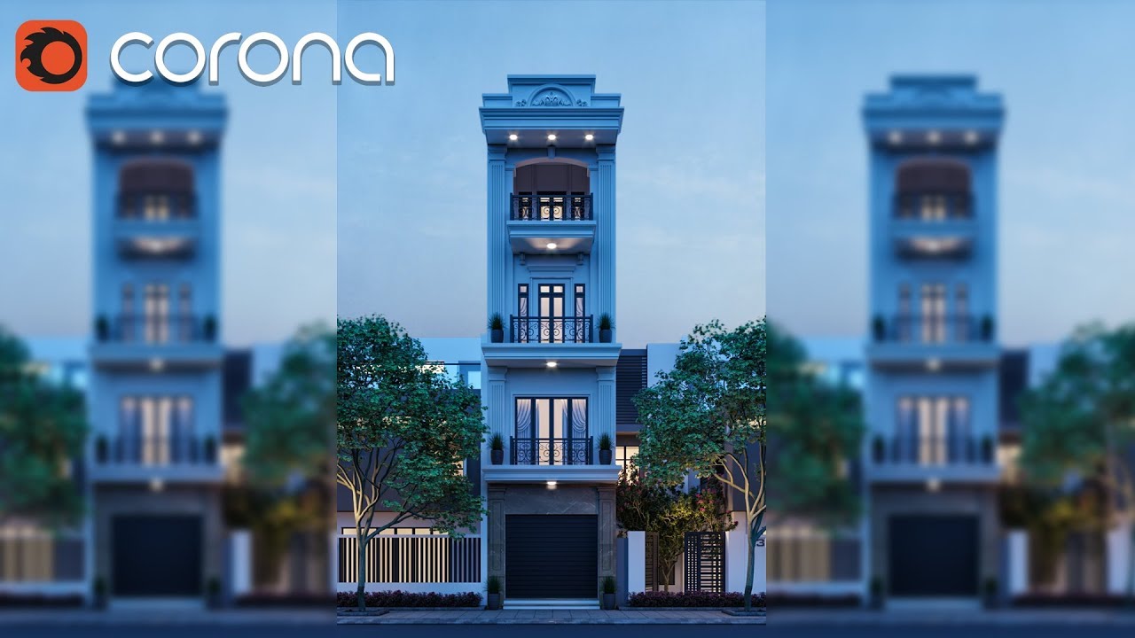 3D Tutorial 3ds Max Corona Render Exterior HDRI Night lightning - YouTube