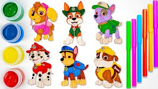 Lets Draw & Paint Paw Patrol Wooden Puzzles Colors For Kids Preschool Toddler Learning Video