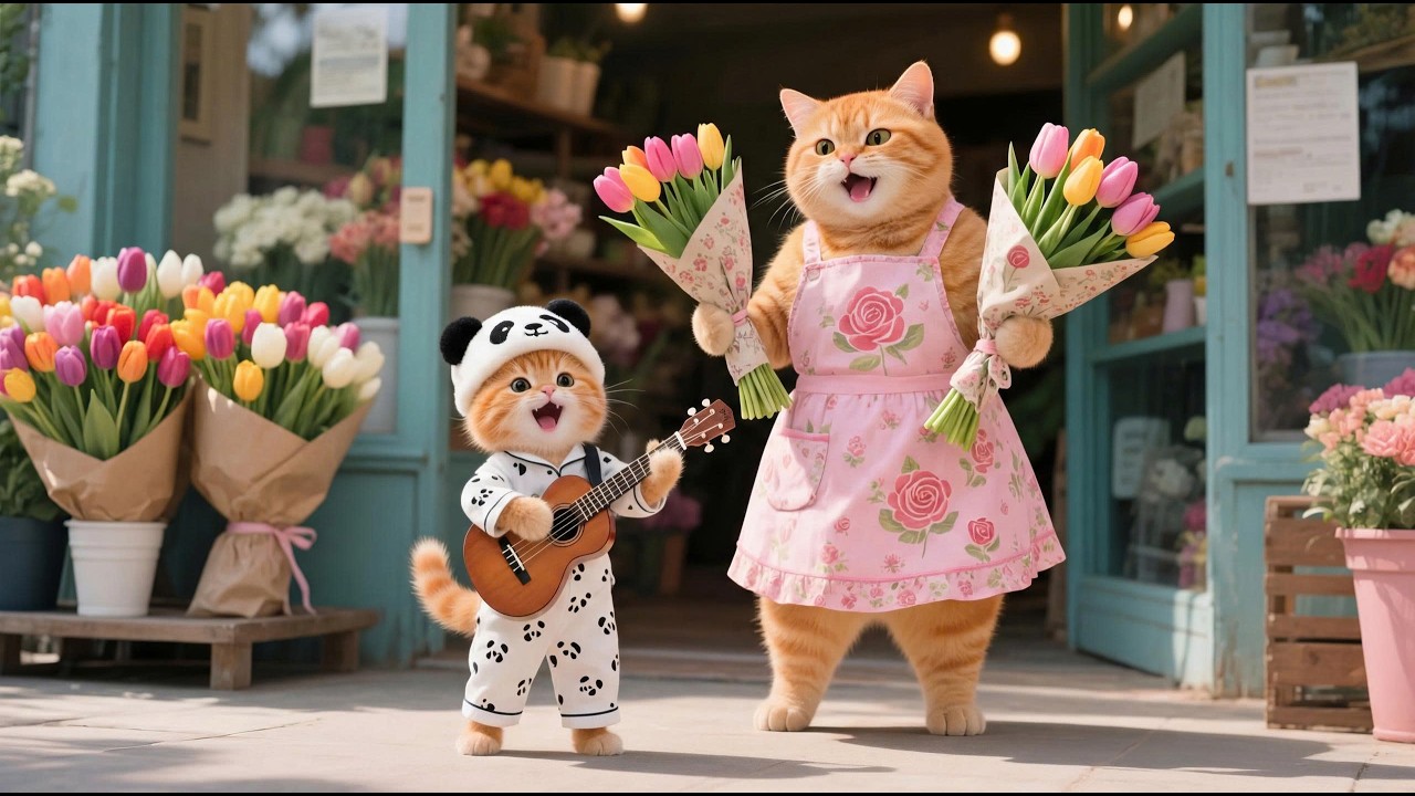 Ginger and Mama Cat Sell Tulips to Buy New Clothes for a Wedding 🌷👗🐱 | Funny Cat Videos