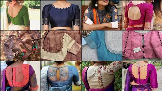 Blouse Designs 2024 Latest Images Using Potli Button Blouse Back Neck Design/Blouse Design Back Side screenshot 2