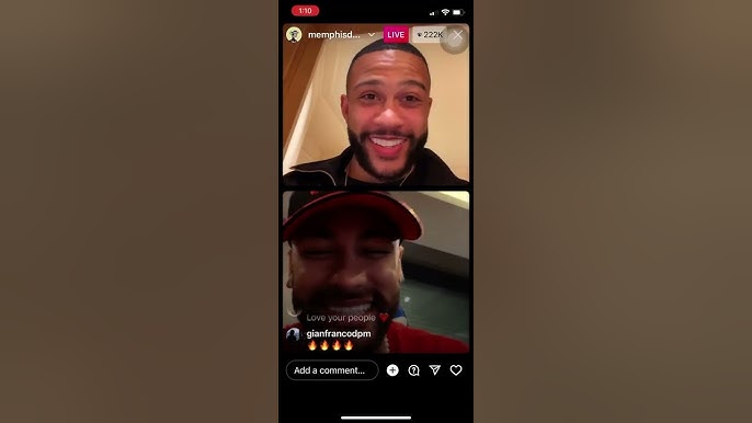 Neymar joins Memphis Depay on Instagram Live and speaks good