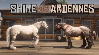 Ardennes and Shire Size Comparison : Red Dead Redemption 2