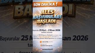 ALES BAŞVURUSU BAŞLADI #ales #ales2026