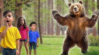 Wild Animal Video for kids | Bear Hunt adventure by Atrin, Soren and Nikan | Kids Educational Video