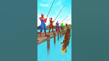 Spider-man challenge fishing vs Hulk, Deadpool, Super Man #gta #spiderman #funnyvideo #homemaranha