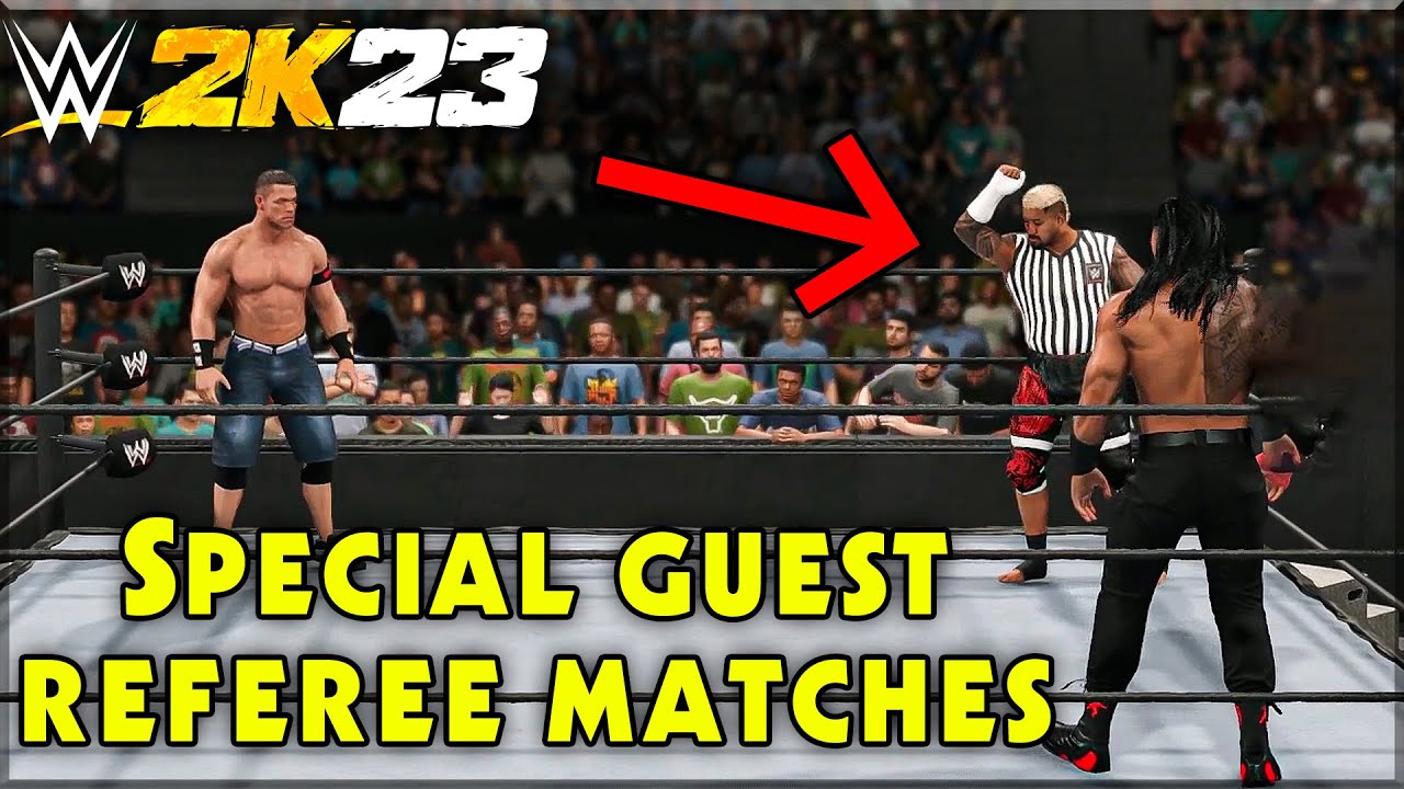 WWE 2K23 HOW TO PLAY SPECIAL GUEST REFEREE MATCHES WITH ANY CAW OR