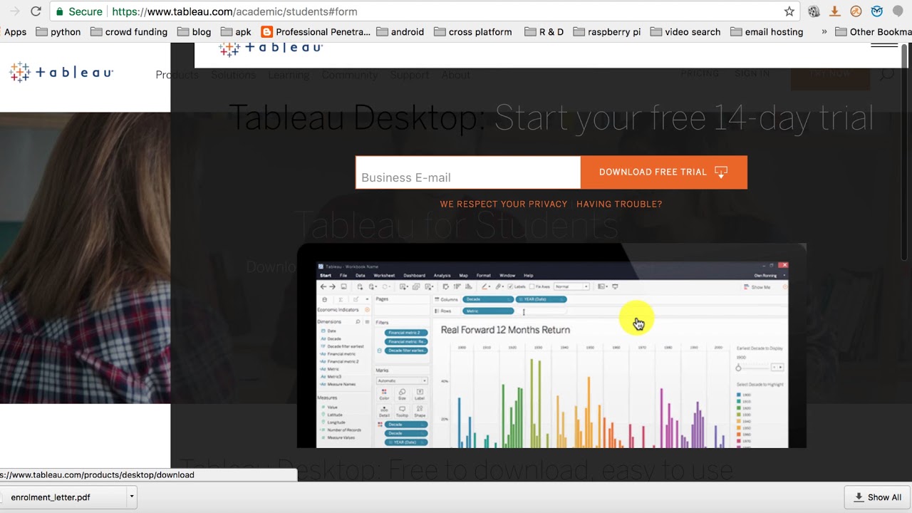 install tableau students