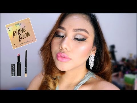make-over-riche-glow-highlighter,-ultra-hi-matte-lipstick-&-eyeliner-review