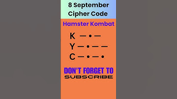 8 September daily Cipher Code hamster Kombat, Aaj Ka cipher code kya hai #ciphercode #hamsterkombat