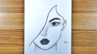 Yeni Başlayanlar İçin Güzel Kız Yüzü Çizimi / Kolay Karakalem Çizim Teknikleri / How to draw a girl