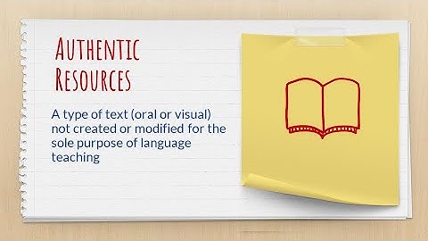 Unpacking terms: Authentic Resources