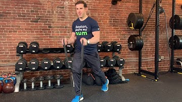 Resistance Band Split Squats with Bicep Curl