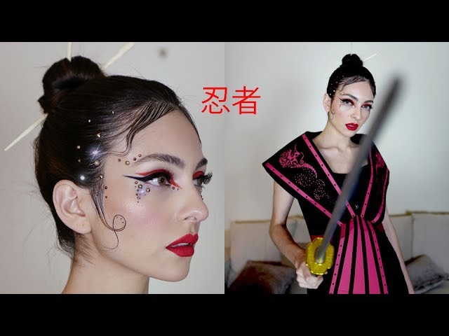 Disfraz de Halloween NINJA GIRL outfit  pelo  makeup  Anna Sarelly   YouTube