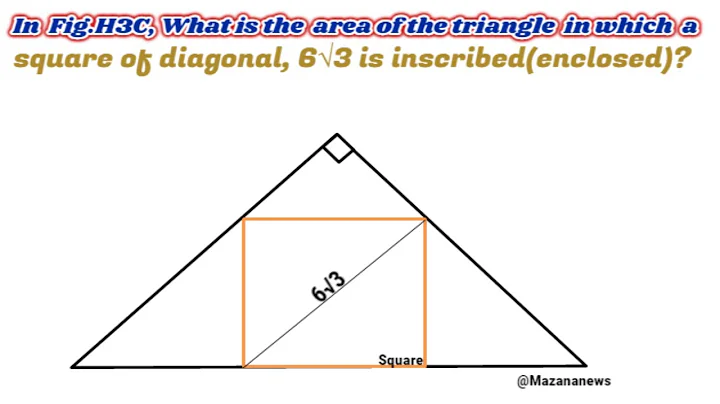 A Square Inscribed In A 45° Right Angle Triangle. Find The Area Of The Triangle.