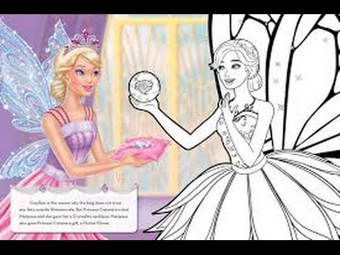 Barbie Coloring Book Kids Pages Mariposa Fairy Princess