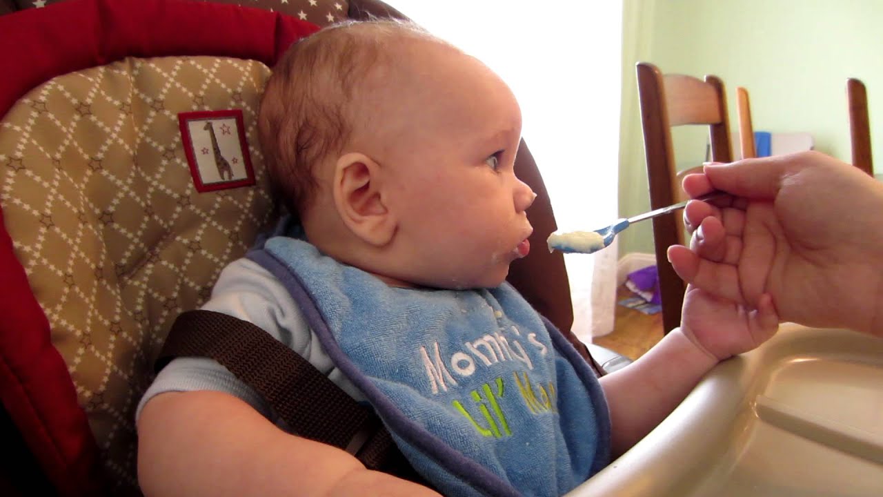 Baby Abdullah Ali first cereal