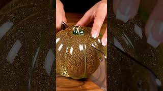 Cutting a Glass Crystal Pumpkin in Half 🎃✨ | AI ASMR Satisfying Video #shorts