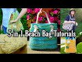 Easy Crochet summer beach bag | 5 in 1 Crochet beach bag/Market bag | Bag O Day Crochet Tutorial