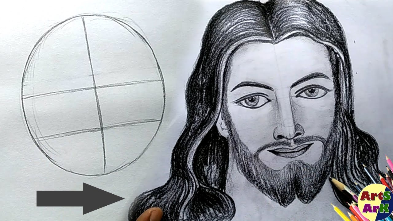 Jesus Drawing easy | Jesus Face Drawing Easy | How to draw Jesus ...