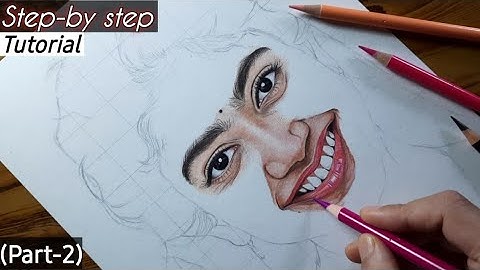 Realistic Nose,Lips and Teeth Shading with Coloured Pencils | Sai Pallavi Drawing Tutorial- 2