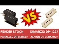 DiMarzio DP122 vs Fender Stock (Precision Bass) ( Alnico vs Ceramic ???  Parallel Vs Series???)