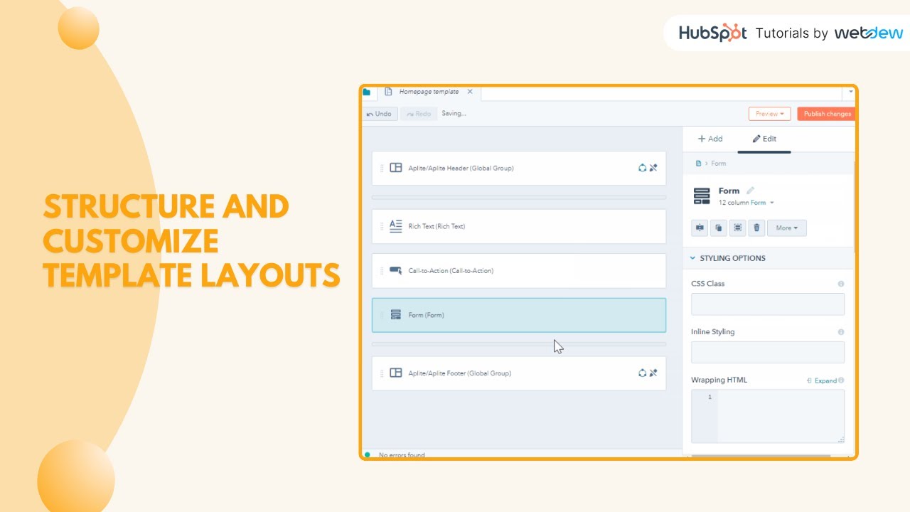 How to structure and customize template layouts in HubSpot 