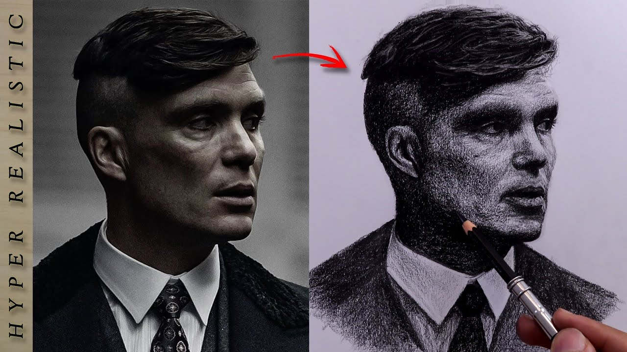I Drew Thomas Shelby Using the Loomis Method — The Result Will Shock You! Realistic Portrait Drawing