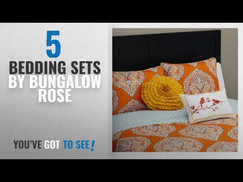 top-10-bungalow-rose-bedding-sets-[2018]:-king-size-lightweight-bohemian-style-quilt-set-in-aqua