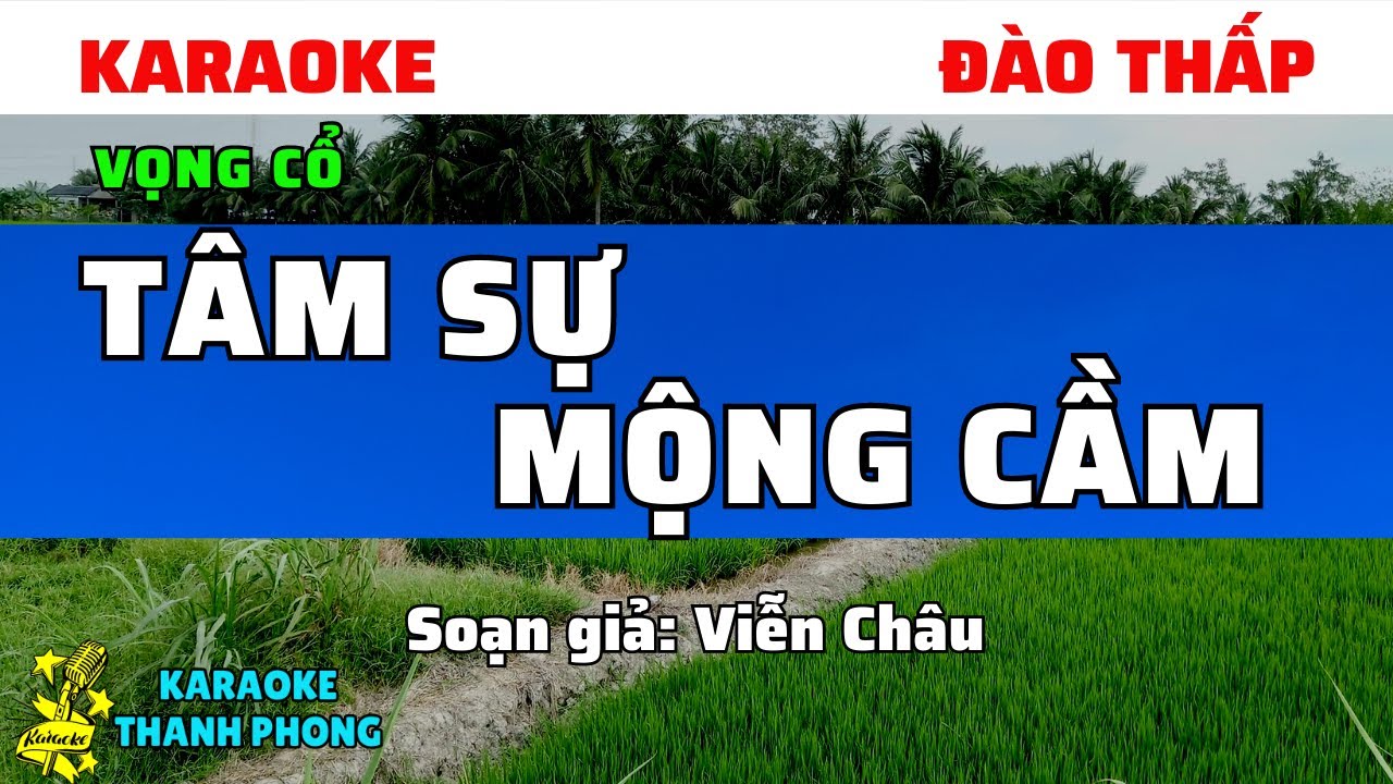 Karaoke Vọng Cổ TÂM SỰ MỘNG CẦM I Dây Đào Thấp