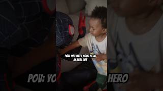 He met his hero! #familyvlog #familyhumor #spiderman #spidey #toddlerlife